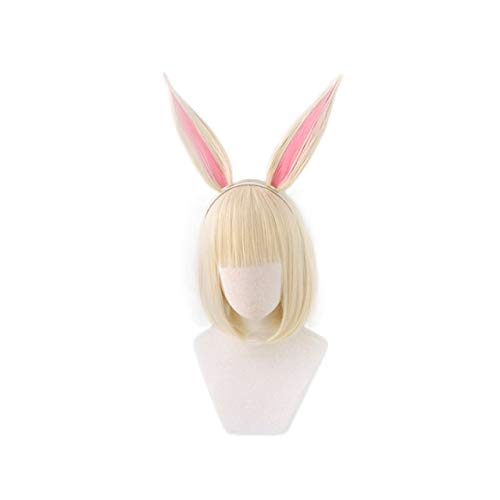 RONGYEDE Anime cosplay perücke Anime BEASTARS Haru kurze Perücke mit Ohren Cosplay Kostüm Hitzebeständige synthetische Haare Beastars Frauen Perücken Perücke und Ohr von RONGYEDE