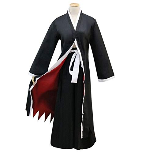 RONGYEDE Anime cosplay perücke Anime Bleach Kurosaki Ichigo Cosplay Jacke + Hose + Schuhe + Perücke Japanische Anime Bleach Samurai Anzug Halloween Kostüm Männer XXL L Jacke Hose von RONGYEDE