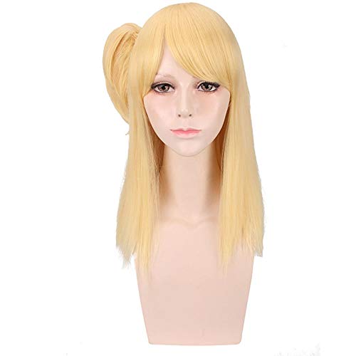 RONGYEDE Anime cosplay perücke Anime Fairy Tail Lucy Heartfilia Goldene lange gerade Perücke Cosplay Kostüm Hitzebeständige synthetische Haare Frauen Cosplay Perücken von RONGYEDE