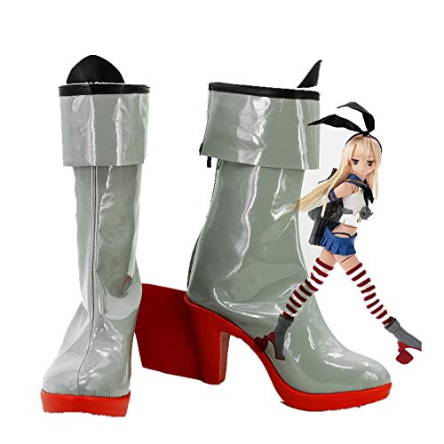 RONGYEDE Anime cosplay perücke Anime Kantai Kollektion Shimakaze Cosplay Schuhe Party Fancy Red Heel Stiefel Maßgeschneidert für Mädchen Frauen 42 von RONGYEDE