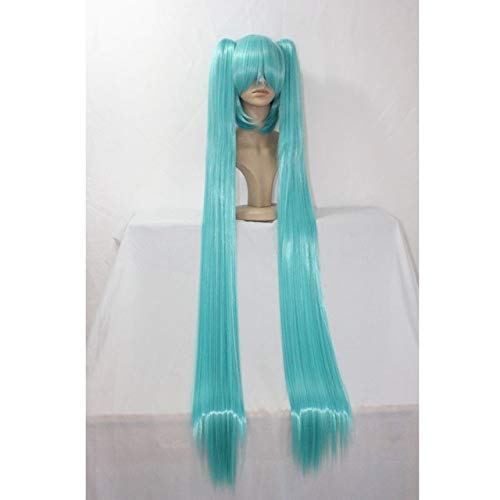 RONGYEDE Anime cosplay perücke Anime Vocaloid Miku Hatsune Halloween Cosplay Kostüm Kit Japanische Frauen Mid Dress Set Hatsune Miku Cosplay Perücke Xl Perücke von RONGYEDE