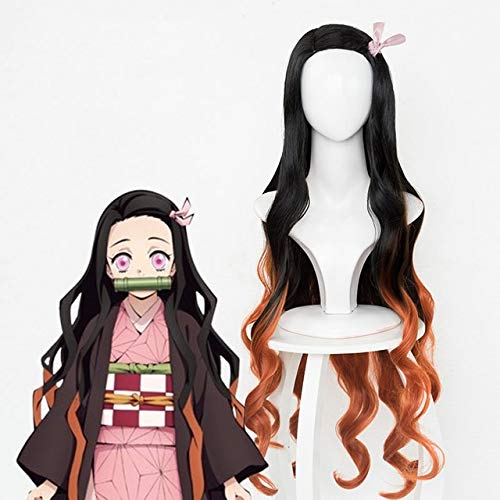 RONGYEDE Anime cosplay perücke DIOCOS Dämonentöter kimetsu no yaiba Nezuko Tanjirou Agatsuma Zenitsu Tomioka Giyuu Inosuke Cosplay Perücken Ohrringe Maske Einheitsgröße A. von RONGYEDE