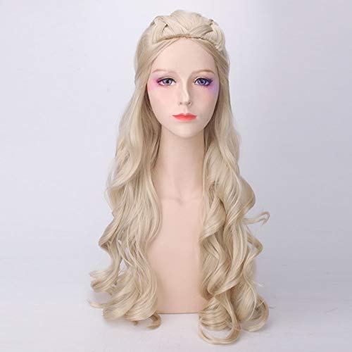 RONGYEDE Anime cosplay perücke Game of Thrones Daenerys Targaryen Perücke Cosplay Kostüm Prinzessin Stormborn Dany Frauen Kunsthaar Party Rollenspiel Perücken + Perückenkappe One Size A. von RONGYEDE