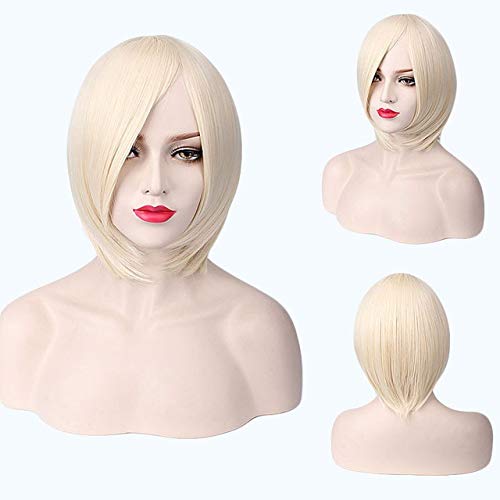 RONGYEDE Anime cosplay perücke Günstige Synthetische Kurze Cosplay Perücke Lila Rosa Rot Blau Grau Weiß Bob Perücken Für Frauen Hitzebeständige Anime Haar 03 von RONGYEDE