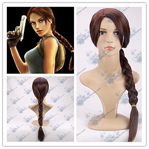 RONGYEDE Anime cosplay perücke Halloween Frauen 2018 Film Tomb Raider Lara Braid/Zopf Perücke Spiel Charakter Lara Brown Queue Cosplay Haar One Size Brown von RONGYEDE