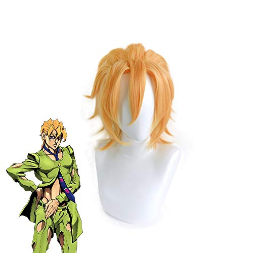 RONGYEDE Anime cosplay perücke JOJOs bizarres Abenteuer Goldener Wind Pannacotta Fugo Kurze Perücke Cosplay Kostüm Hitzebeständiges Kunsthaar Männer Frauen Perücken von RONGYEDE