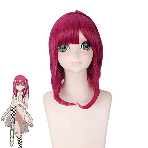 RONGYEDE Anime cosplay perücke Magi Morgiana Cosplay Wigs For Women Medium Long Red Synthetic Hair Wig For Christmas Party Girl Female Anime Costume Halloween Pl-137 von RONGYEDE