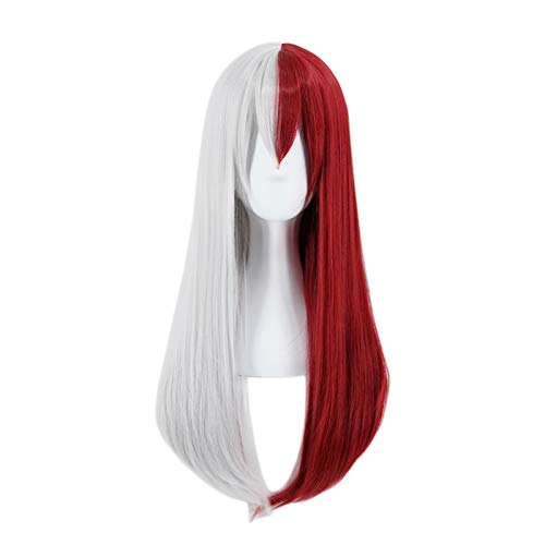 RONGYEDE Anime cosplay perücke Mein Held Academia Todoroki Shoto Lange Perücke Cosplay Kostüm Boku kein Held Academia Frauen Hitzebeständiges Haar Halloween Party Perücken von RONGYEDE