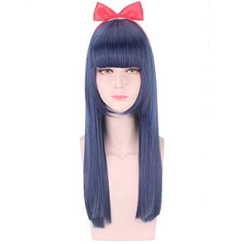 RONGYEDE Anime cosplay perücke POP TEAM EPIC Pipi Cosplay Perücke Synthetische Anime Haar Dunkelblau Godlen Farbe Halloween Kostüm Perücken Für Frauen Freies Verschiffen 1 von RONGYEDE