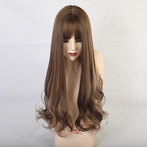 RONGYEDE Anime cosplay perücke Synthetic Wigs With Bangs Long Straight Wigs Blue Purple Natural Hair Wigs For Woman Cosplay Wigs Heat Resistant Fiber Wigs Lc170 lc187 von RONGYEDE