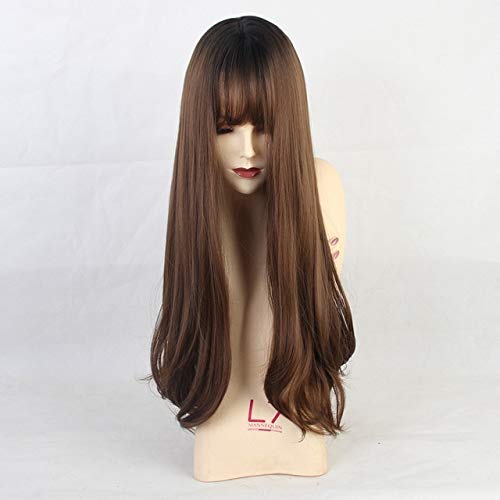 RONGYEDE Anime cosplay perücke Synthetic Wigs With Bangs Long Straight Wigs Blue Purple Natural Hair Wigs For Woman Cosplay Wigs Heat Resistant Fiber Wigs Lc170 lc204-2 von RONGYEDE