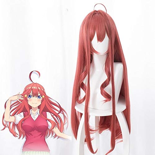 RONGYEDE Anime cosplay perücke Tokyo Anime Die Quintessenz Quintuplets Bräute Nakano Itsuki Cosplay PerückeNakano Itsuki Frauen rote Haare Perücke Kostüme One Size rot von RONGYEDE