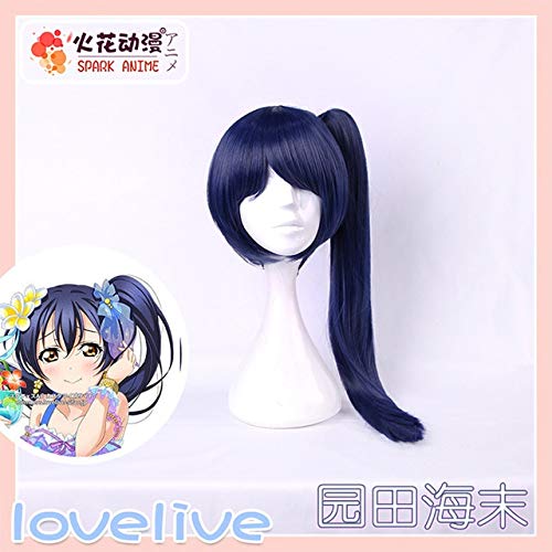 RONGYEDE Anime cosplay perücke Vorverkauf Anime Lovelive Tojo Nozomi Sonoda Umi Perücke Cosplay Kostüm Liebe Live Frauen Langes Kunsthaar Halloween Party Perücken Einheitsgröße Sonoda Umi Perücke von RONGYEDE