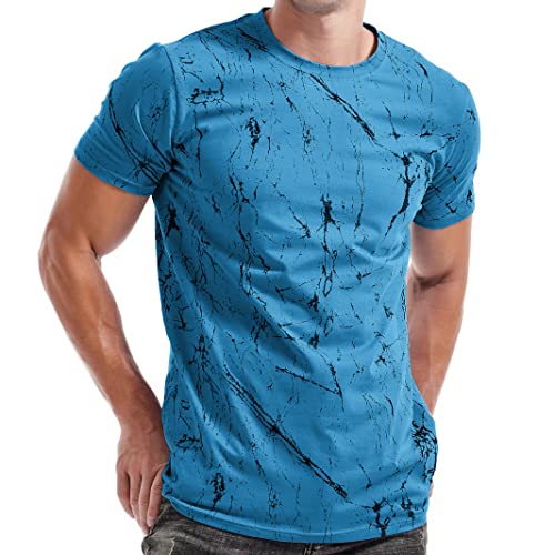 RONOMO Herren T-Shirt Street T-Shirt Qualität T-Shirt（SH blau XXXL von RONOMO