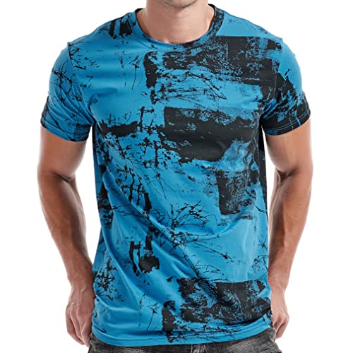 RONOMO Herren T-Shirt Street T-Shirt Qualität T-Shirt（FK Blau 4XL von RONOMO