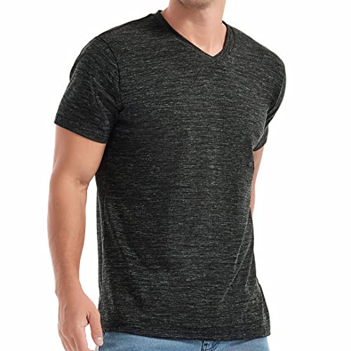 RONOMO Herren T-Shirt V-Ausschnitt T-Shirt（V01 Schwarz XL von RONOMO