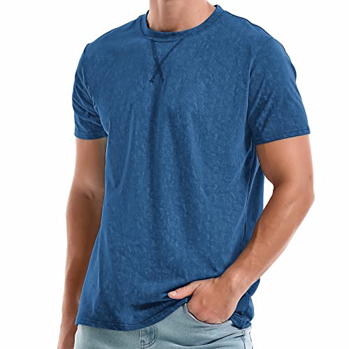 RONOMO Herren T-Shirt Basic T-Shirt mit V-Ausschnitt（V2 CSX Blau S von RONOMO