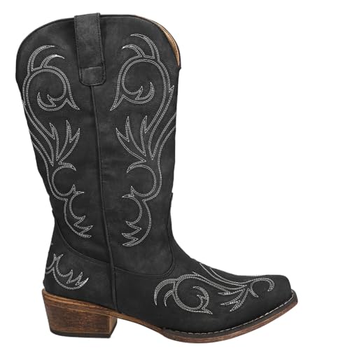 ROPER Damen Riley Round Toe Cowboy Boots Westernstiefel, Schwarz, 40 EU von ROPER