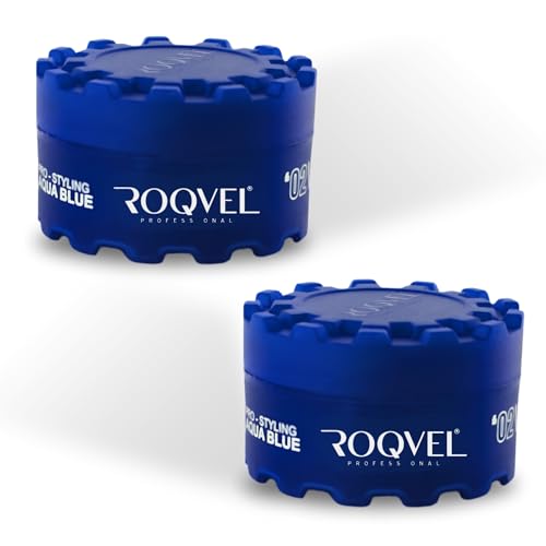 ROQVEL Hair Styling Wax Aqua Blue, 2x150ml, Starker Halt & Brillanter Glanz, Wasserbasierte Formel, Professionelles Haar-Styling ROQVEL Hair Styling Wax Aqua Blue, 2x150ml, Starker Halt & Brillanter Glanz, Wasserbasierte Formel, Professionelles Haar-Styling von ROQVEL