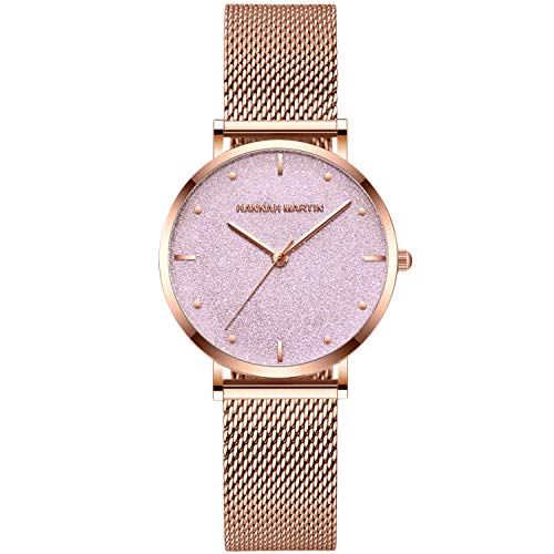 rorios Damen Uhren Women Watch Shining Sternenklarer Himmel Dial Stainless Steel Strap Klassische Mädchen Uhr von rorios