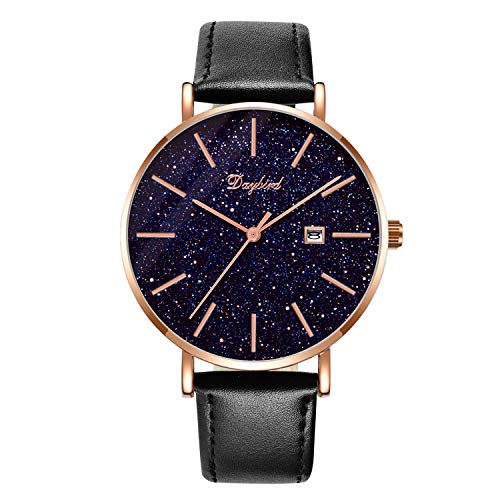 rorios Uhren Herren Stilvolle Analoger Quarz Uhr Elegant Männer Lederband Datum Kalender Uhr Ultra Dünne Armbanduhren Minimalistische Herrenuhr von rorios