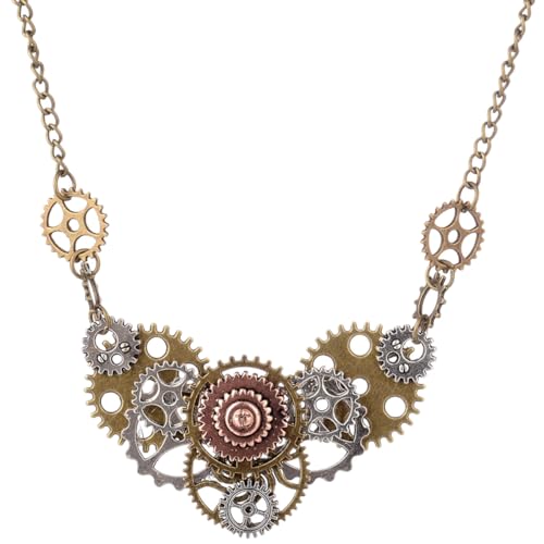 RORPOIR Steampunk Halskette Zahnrädern für Männer Retro Schmuckanhänger Modisches Accessoire für Herren für Vintage Outfits und Besondere Anlässe RORPOIR Steampunk Halskette Zahnrädern für Männer Retro Schmuckanhänger Modisches Accessoire für Herren für Vintage Outfits und Besondere Anlässe von RORPOIR