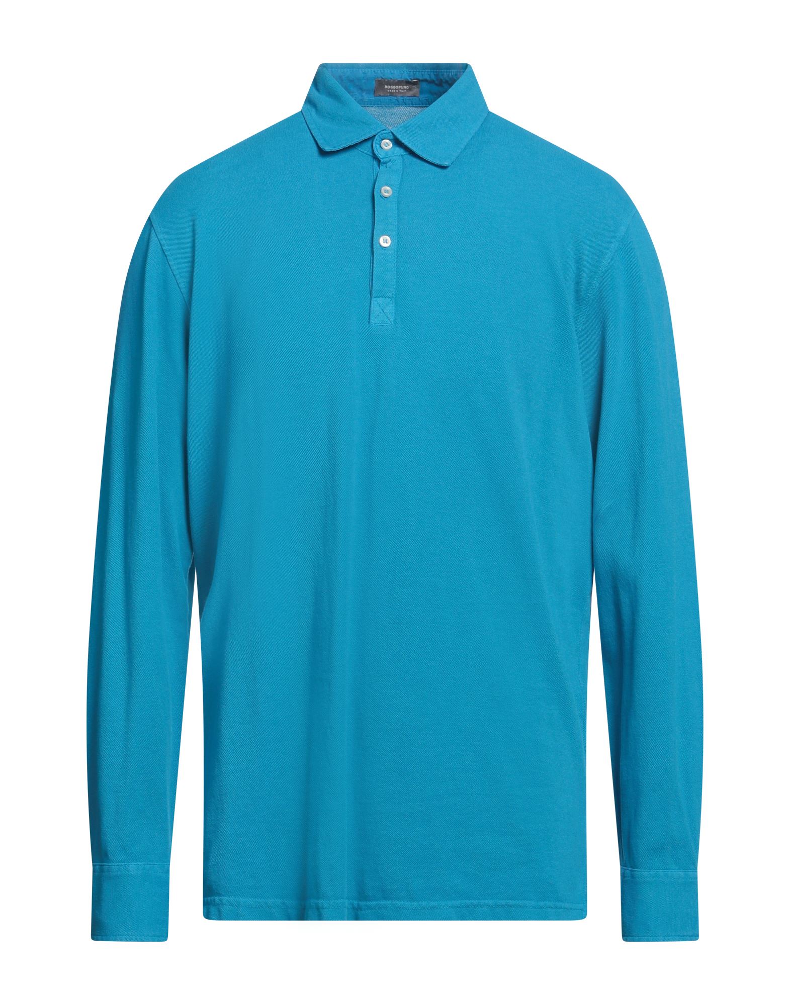 ROSSOPURO Poloshirt Herren Azurblau von ROSSOPURO