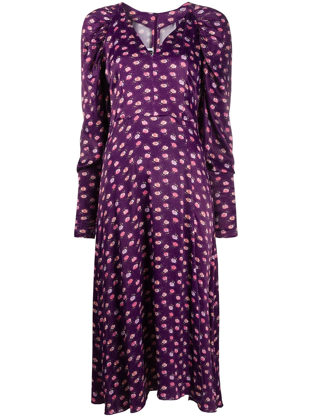 ROTATE BIRGER CHRISTENSEN Midikleid mit Blumen-Print - Violett von ROTATE BIRGER CHRISTENSEN