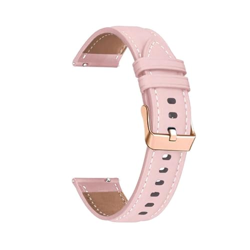 ROWCES 18mm 20mm Lederarmband Damenuhr Ersatzarmbänder Uhrenzubehör, Rosa, 20mm von ROWCES