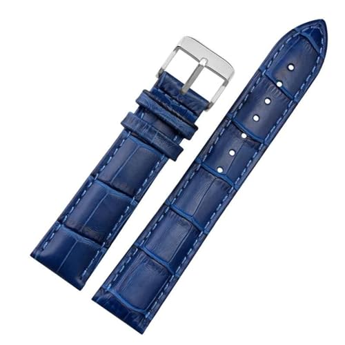 ROWCES Blaues Lederarmband 12mm – 23mm Uhrenersatzarmband für Uhrenzubehör, 14mm von ROWCES