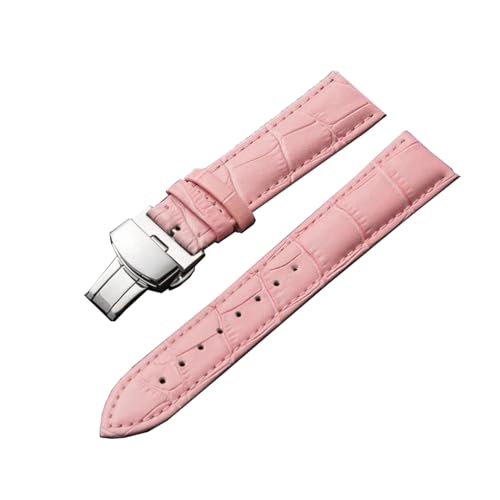 ROWCES Leder-Uhrenarmband mit Dornschließe/Butterfly-Schnalle, 12mm – 24mm, Ersatzarmbänder für Herren- und Damenuhren, 14mm von ROWCES