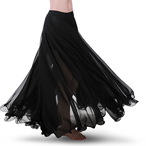 ROYAL SMEELA Bauchtanz Rock ATS Voile Flamenco Rock Damen Tanzrock Chiffon Maxirock Tanzkleid Kleidung Damen 25 Yard 720 Grad Großer Swing Röcke - 7 Farbe von ROYAL SMEELA