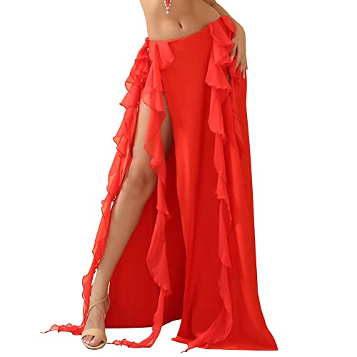 ROYAL SMEELA Bauchtanz Rock Chiffon Damen Bauchtanz röcke lang Bauchtanz kostüm für Frauen Bauchtanz Outfits Bauchtänzerin Rock Bauchtanz Outfits Sexy Bauchtanz Übungskleidung Bauch tanzen Kostum von ROYAL SMEELA