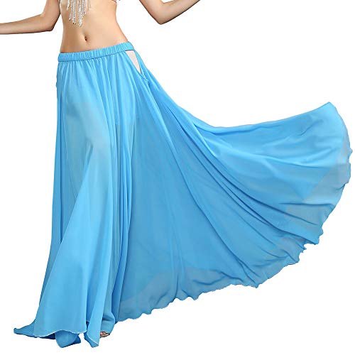 ROYAL SMEELA Sexy Bauchtanzrock für Damen Aushöhlen Bauchtanzröcke Frauen bauchtänzer Kostüm Weiss Bauchtanz Chiffon Rock Bauchtanz Kostuem orientalischer Tanz Rock Damen Kleidung Fuer den Bauchtanz von ROYAL SMEELA