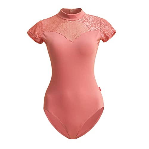 ROYAL SMEELA Spitze ballett trikot damen Ballett Tanz Trikot Kurzarm Trikot leotard tanz body damen ballettanzug tanztrikot ballett body für Frauen balletttrikot sportbody tanztrikots ballettkleidung von ROYAL SMEELA