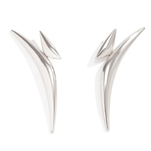 ROYALEAD Dreieckige gebogene spitze Ohrringe für Damen und Mädchen, minimalistisches Design, übertriebenes geometrisches Zubehör, Party-Schmuck 2024, Metall von ROYALEAD