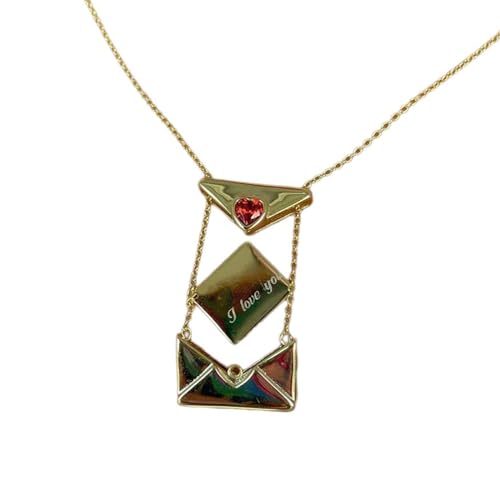 ROYALEAD Halskette mit Liebesherz-Anhänger, auffälliges Buch, Umschlag, Halskette mit modischem Anhänger für Damen, Kupfer von ROYALEAD