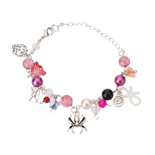 ROYALEAD Handgefertigtes buntes Perlenarmband, verstellbare Länge, einzigartiges und modisches Armband für Damen, Acryllegierung von ROYALEAD