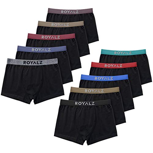 ROYALZ 10er Pack Boxershorts Herren 'Lifestyle' Männer Unterhosen breiter Bund Unterwäsche, 10 Set (95% Baumwolle / 5% Elasthan), Farbe:Set 046 (10er Pack - Mehrfarbig), Größe:XXL von ROYALZ