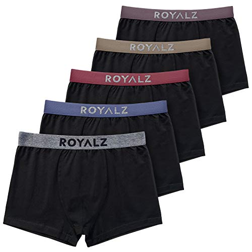 ROYALZ 5er Pack Boxershorts Herren 'Lifestyle' Männer Unterhosen breiter Bund atmungsaktive Unterwäsche Men 5 Set (95% Baumwolle / 5% Elasthan), Farbe:Set 034 (5er Pack - Mehrfarbig), Größe:XL von ROYALZ