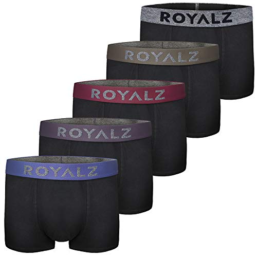 ROYALZ 5er Pack Moderne Boxershorts Herren mit Extra Breiten Bund (95% Baumwolle / 5% Elasthan), Farbe:Set 034 (5er Pack - Mehrfarbig), Größe:XL von ROYALZ