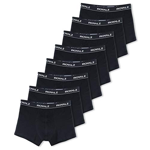 ROYALZ Boxershorts Herren Unterhosen 8er Pack Unterwäsche nahtlos für Sport und Freizeit, 8er Pack (95% Baumwolle / 5% Elasthan), Größe:M, Farbe:8 x Schwarz von ROYALZ