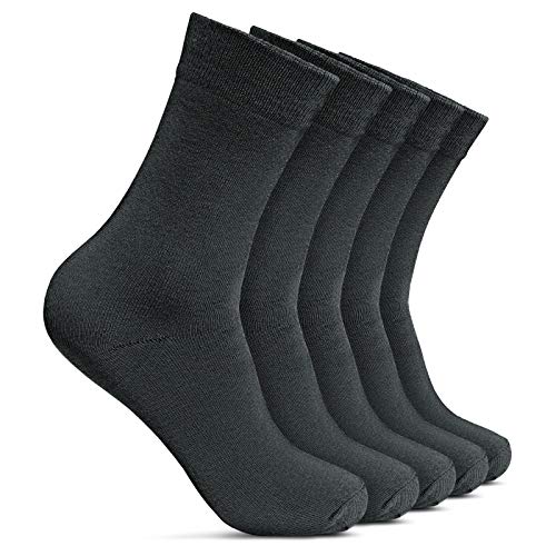 ROYALZ Business Socken für Herren 5 Paar Casual und Freizeit Anzug Herren-Strümpfe lang 5er Pack, Farbe:5 Paar/Dunkelgrau, Größe Socken:39-42 von ROYALZ