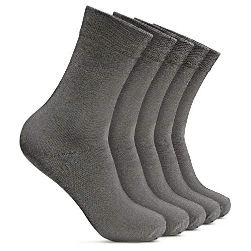 ROYALZ Business Socken für Herren 5 Paar Casual und Freizeit Anzug Herren-Strümpfe lang 5er Pack, Farbe:5 Paar/Grau, Größe Socken:39-42 von ROYALZ