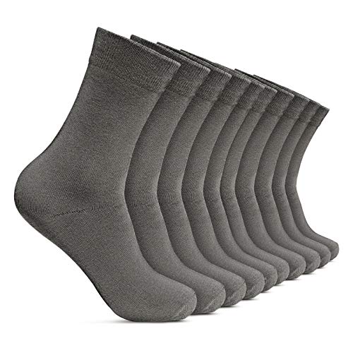 ROYALZ Herrensocken 10 Paar Casual-Business und Freizeit Anzug-Socken Herren-Strümpfe lang 10er Pack, Farbe:10 Paar/Grau, Größe Socken:39-42 von ROYALZ