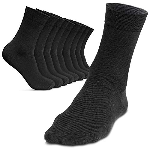 ROYALZ 10 Paar Herren Socken 39-42 Schwarz Business Look Freizeit Casual Arbeit Herren-Strümpfe lang 10er Pack von ROYALZ