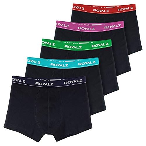 ROYALZ Herren Boxershorts Men 5er Set klassisch Unterhosen Nahtlos für Sport und Freizeit, 5 Pack (95% Baumwolle / 5% Elasthan), Farbe:Set 001 (5er Pack - Mehrfarbig), Größe:S von ROYALZ