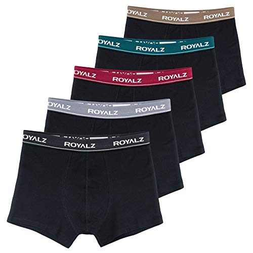 ROYALZ Herren Boxershorts Men 5er Set klassisch Unterhosen Nahtlos für Sport und Freizeit, 5 Pack (95% Baumwolle / 5% Elasthan), Farbe:Set 033 (5er Pack - Mehrfarbig), Größe:M von ROYALZ