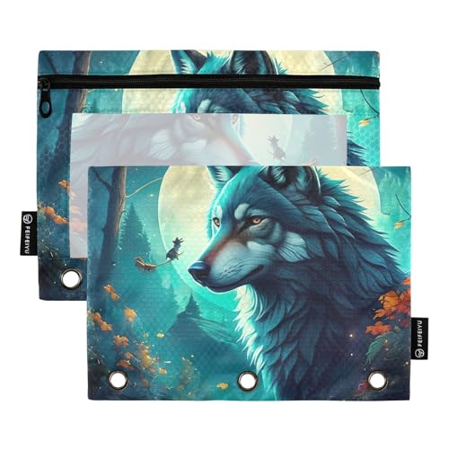 RPLIFE Federmäppchen für 3-Ringordner, 2 Stück, weiches transparentes Federmäppchen für 3-Ringbuch, Schulbedarf, 24,9 x 17,8 cm, Cool Wolf Teal RPLIFE Federmäppchen für 3-Ringordner, 2 Stück, weiches transparentes Federmäppchen für 3-Ringbuch, Schulbedarf, 24,9 x 17,8 cm, Cool Wolf Teal von RPLIFE