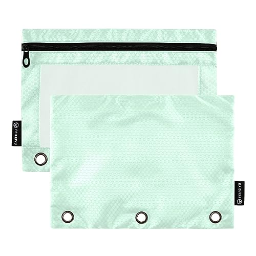 RPLIFE Horizon Blau Drei Loch Punch Pouch Clear Three Hole Zipper Pouch Cloth Binder Pouch Boys Pencil Pouch Pencil Pouch Kindergarten (One Size x 2) von RPLIFE